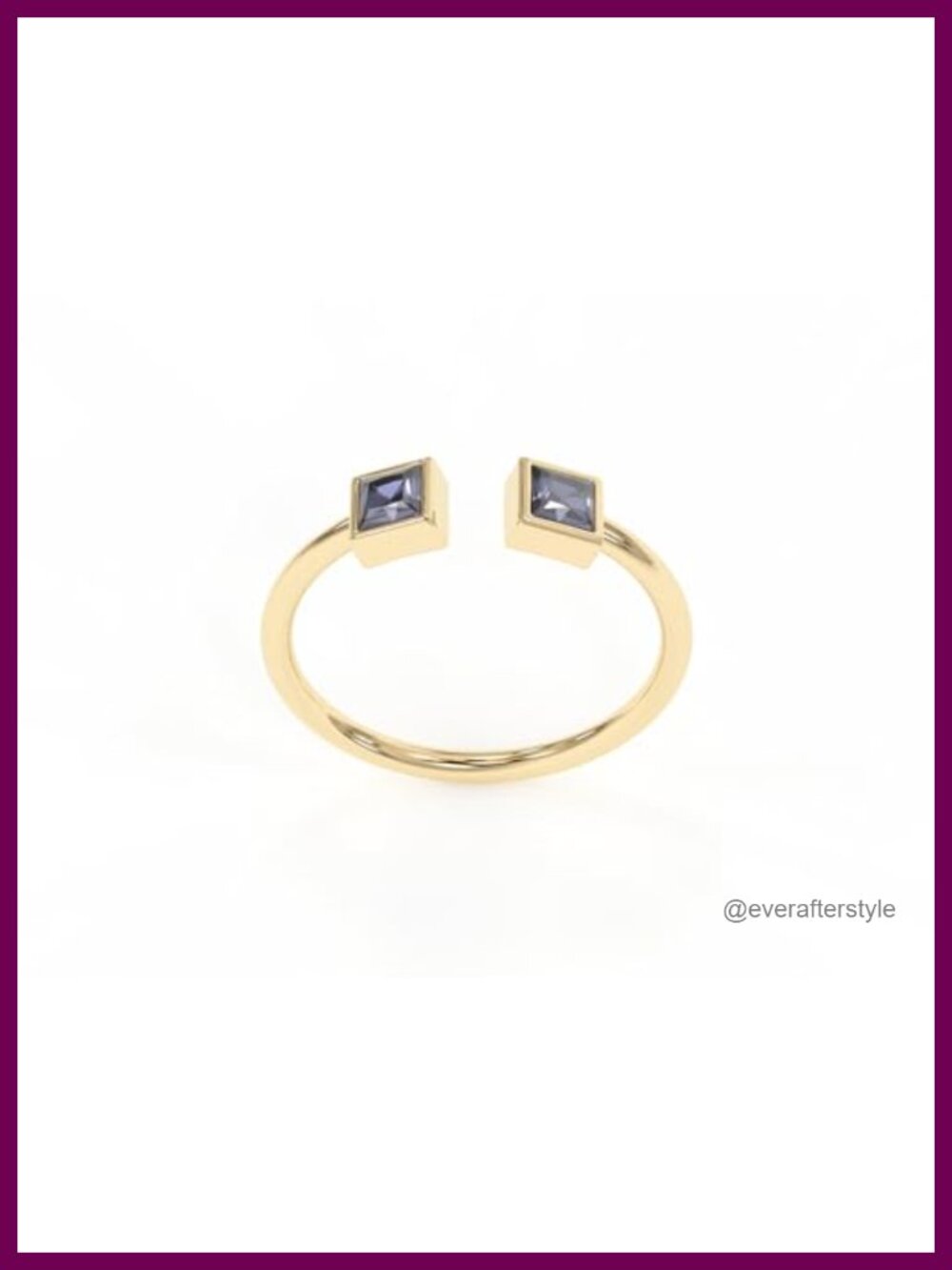 Sterling Silver 18K Gold Plated Stackable Ring Adjustable Crystal